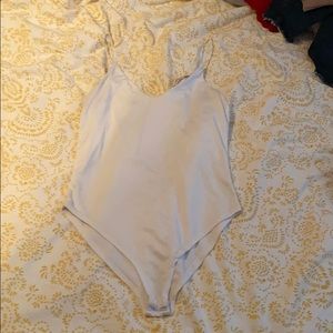 Gaze White Spaghetti Strap Bodysuit